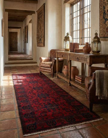 2' 8 x 9' 7 Hand Knotted Khal Mohammadi Wool Runner Rug
