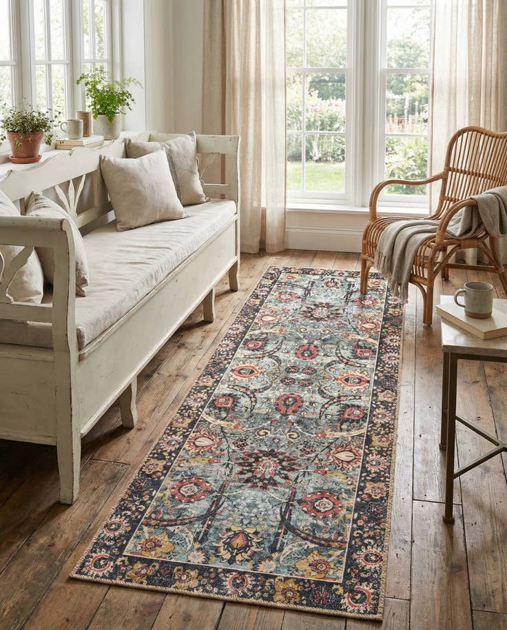 Detail image of 2' x 6' 1 Washable Timeless Runner Rug