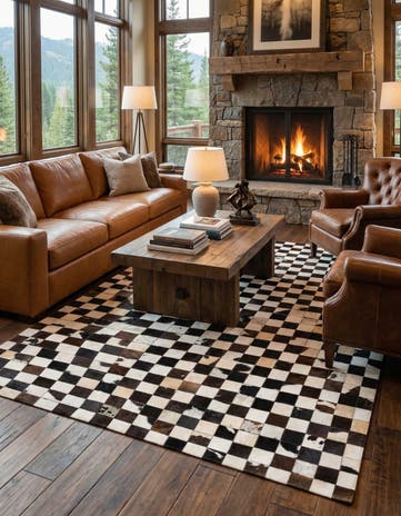 5' x 8' Cowhide Stocks Rug
