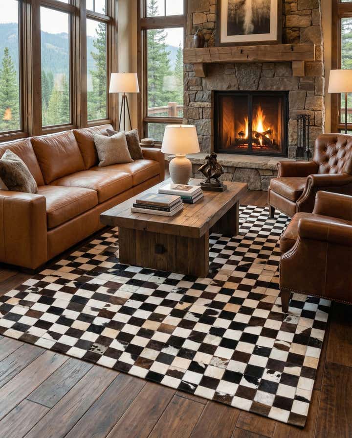 5' x 8' Cowhide Stocks Rug