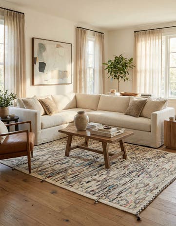 5' 2 x 8' 3 Hand Knotted Moroccan Wool Rug