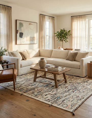 5' 2 x 8' 3 Hand Knotted Moroccan Wool Rug