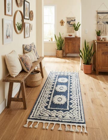 Blue Boho Runner Rug