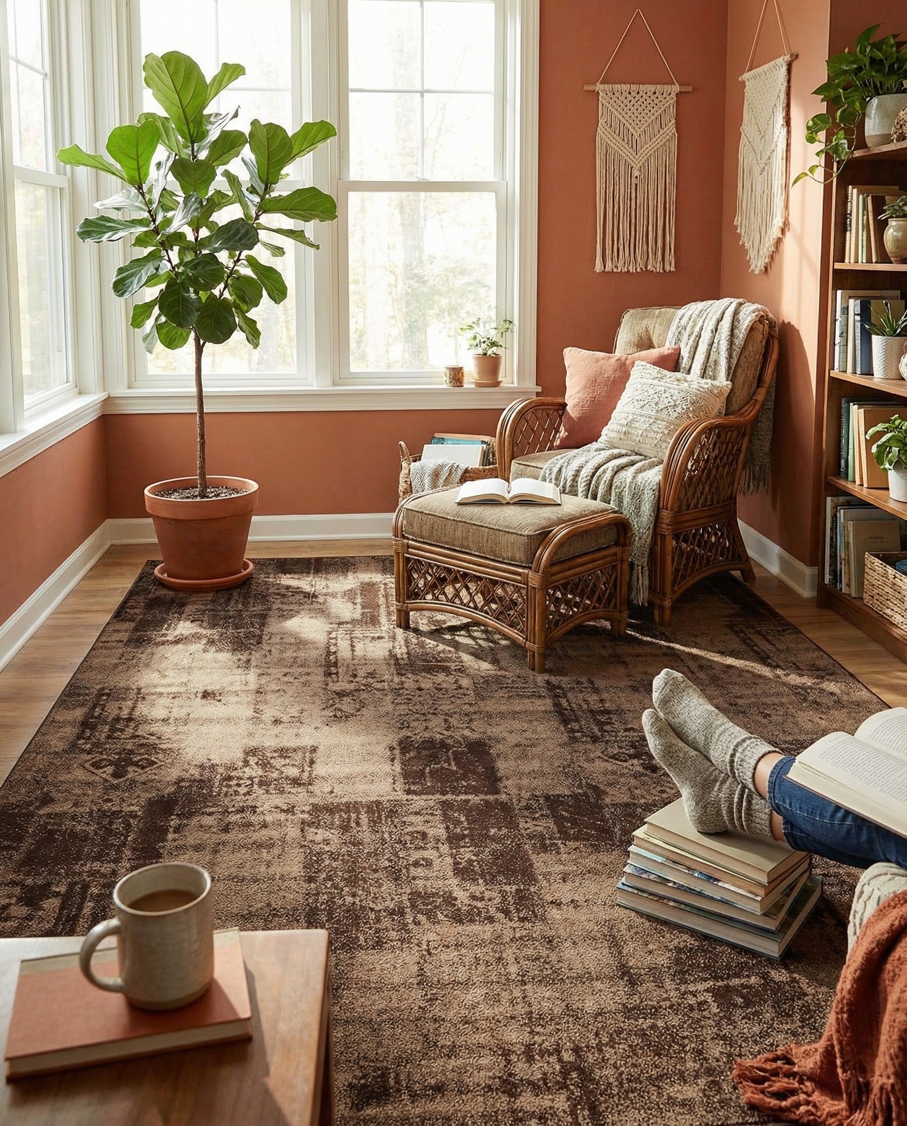 Brown 9' x 12' Equinox Rug | Rugs.com