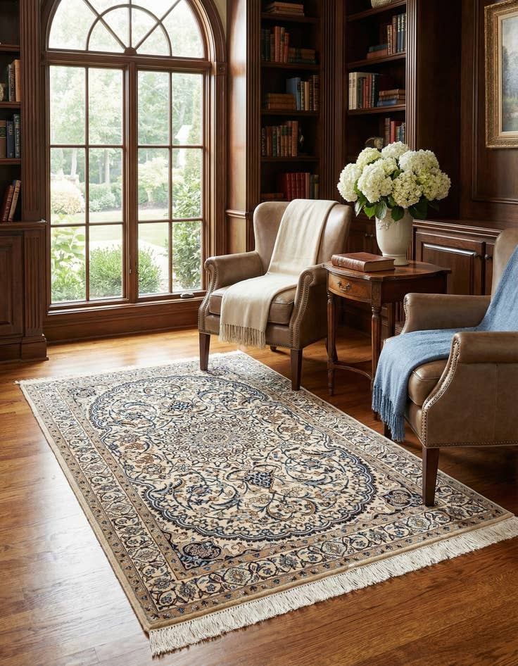 Detail image of 3' x 5' 1  Hand Knotted Nain Rug