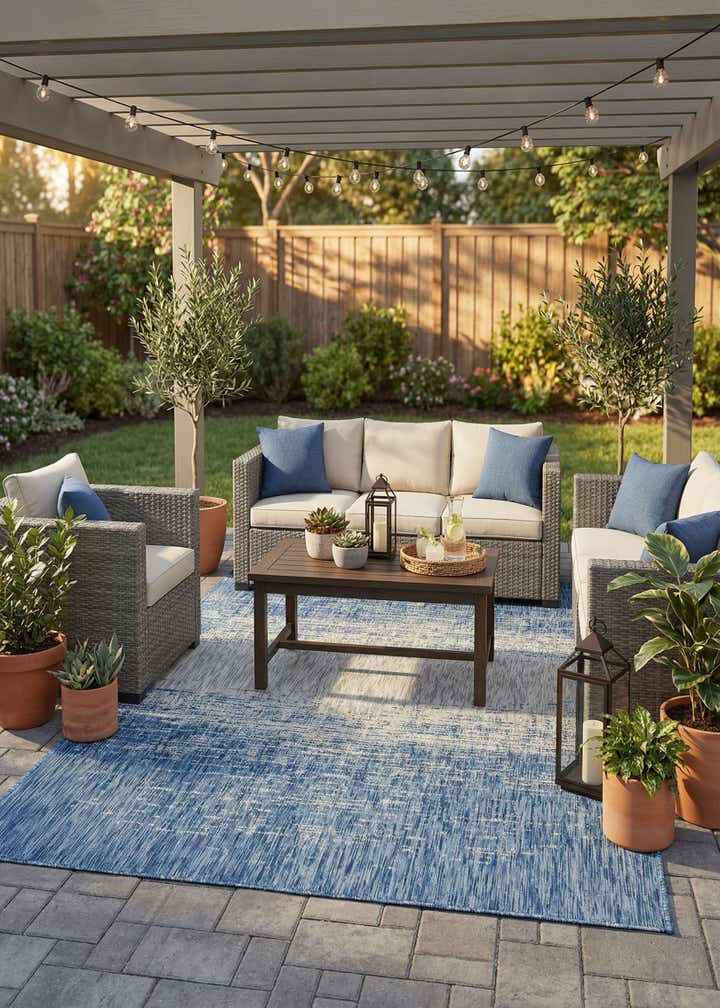 6' x 9' Easy-Clean Modern Indoor / Outdoor Rug