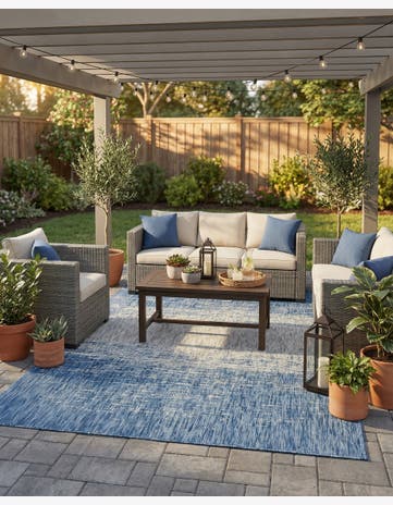 6' x 9' Easy-Clean Modern Indoor / Outdoor Rug