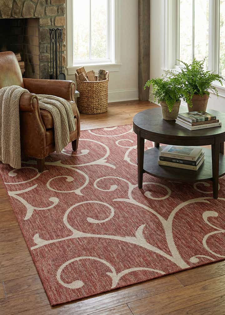 5' 3 x 8' Easy-Clean Botanical Indoor / Outdoor Rug