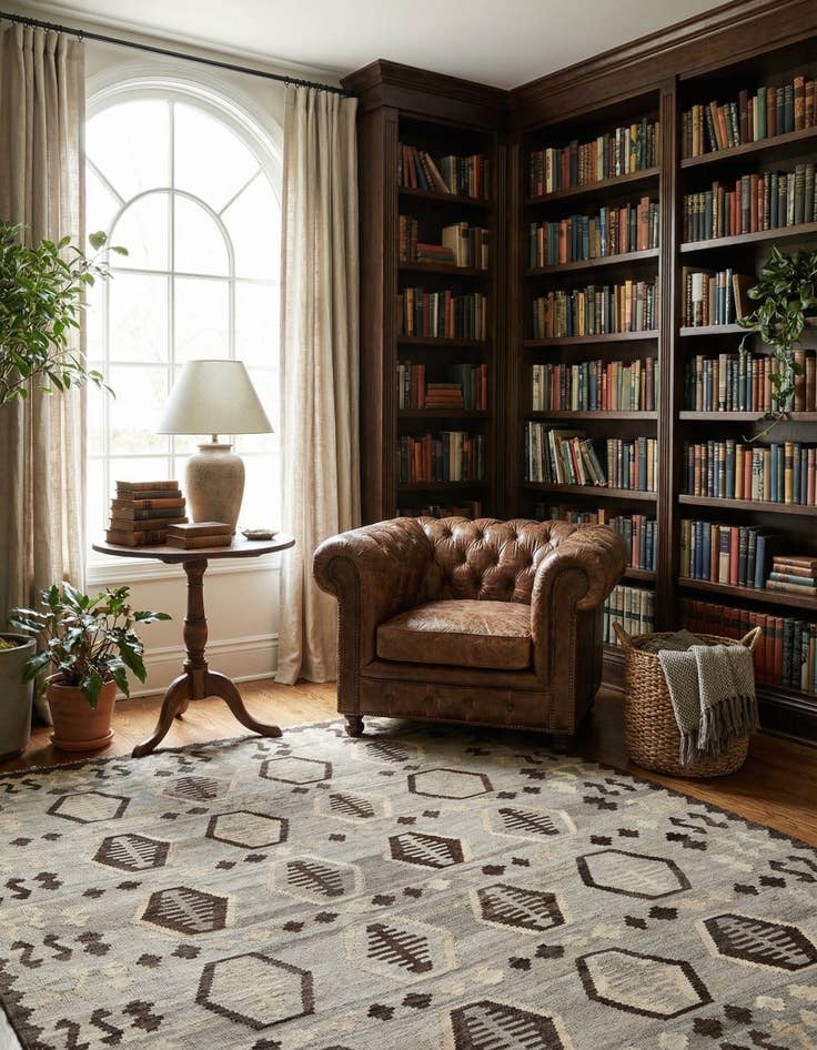 Detail image of 6' 10 x 9' 8  Hand Woven Kilim Maymana Wool Rug