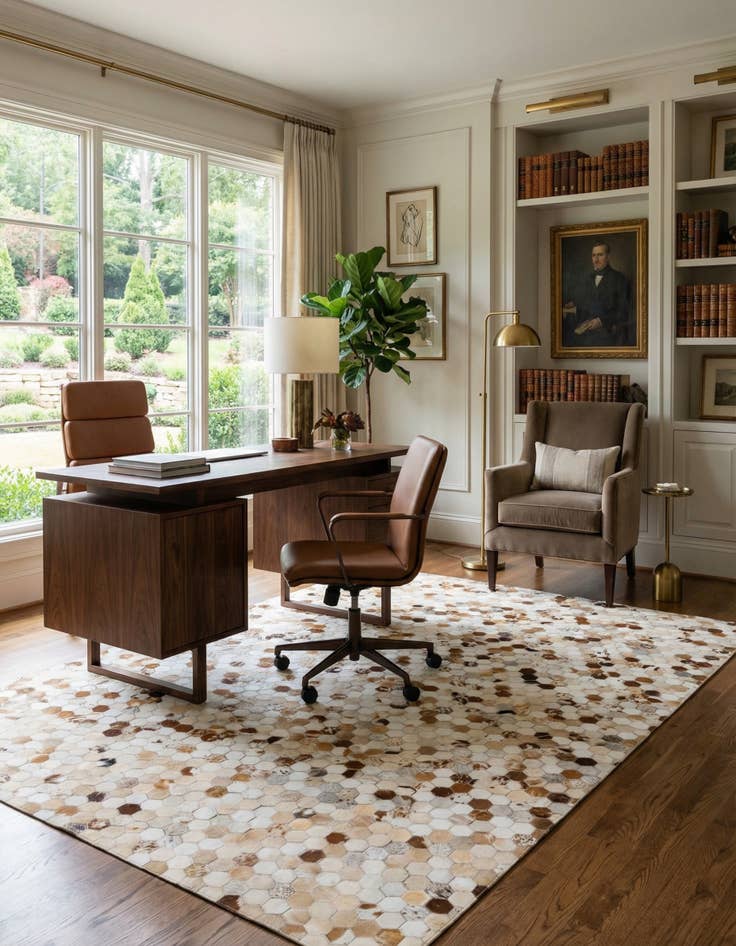 Detail image of 5' x 8' Cowhide Leather Rug