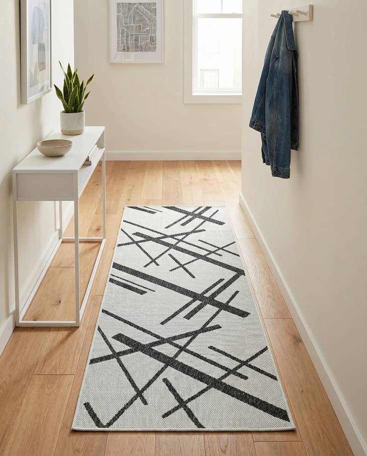 Detail image of 2' x 6' Easy-Clean Modern Indoor / Outdoor Runner Rug
