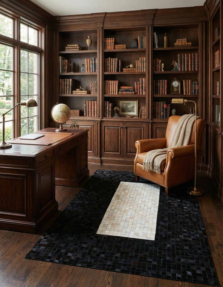 Detail image of 5' x 8' Cowhide Stocks Rug