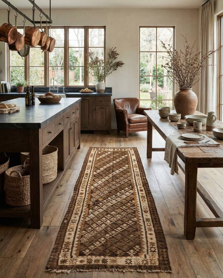 Detailansicht von 105cm x 255cm Handgewebt Kilim Fars Wolle Läufer Teppich