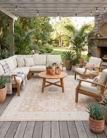 9' x 12' Easy-Clean Aztec Indoor / Outdoor Rug