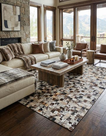 8' 2 x 9' 11 Cowhide Stocks Rug