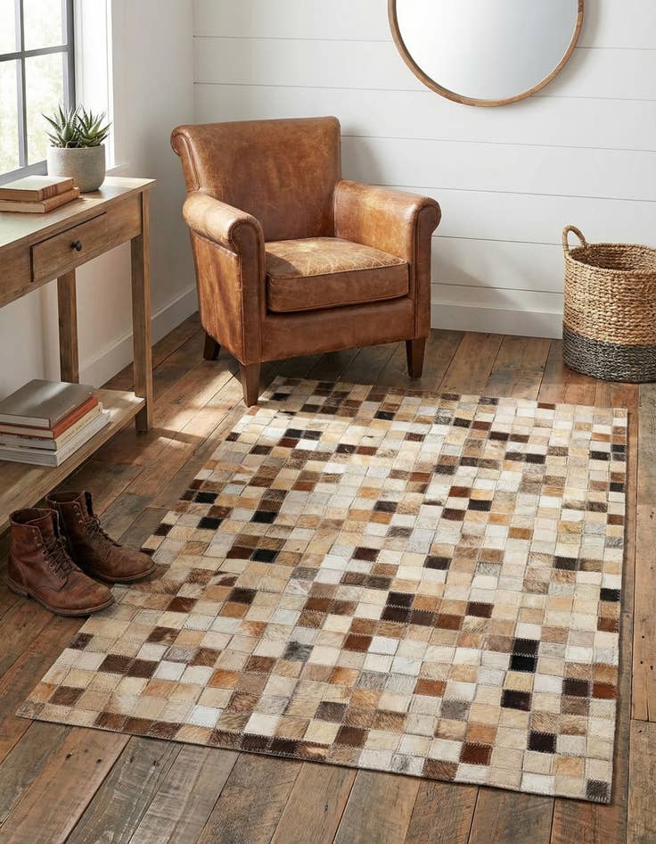 Detail image of  2' x 3' Cowhide Leather Rug