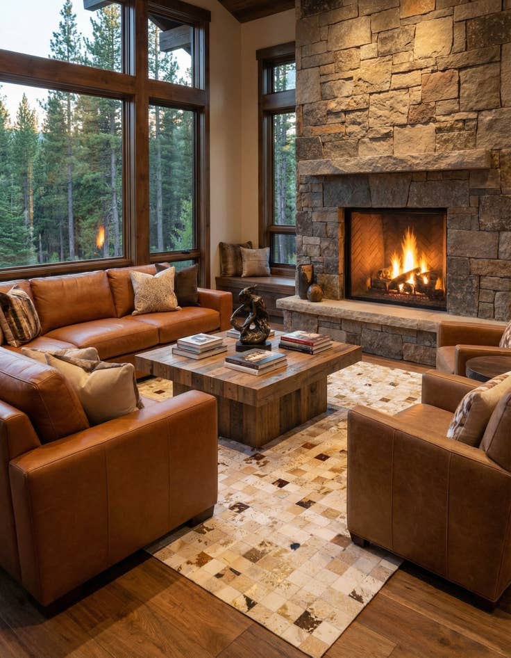 Detail image of 8' 1 x 9' 9 Cowhide Stocks Rug