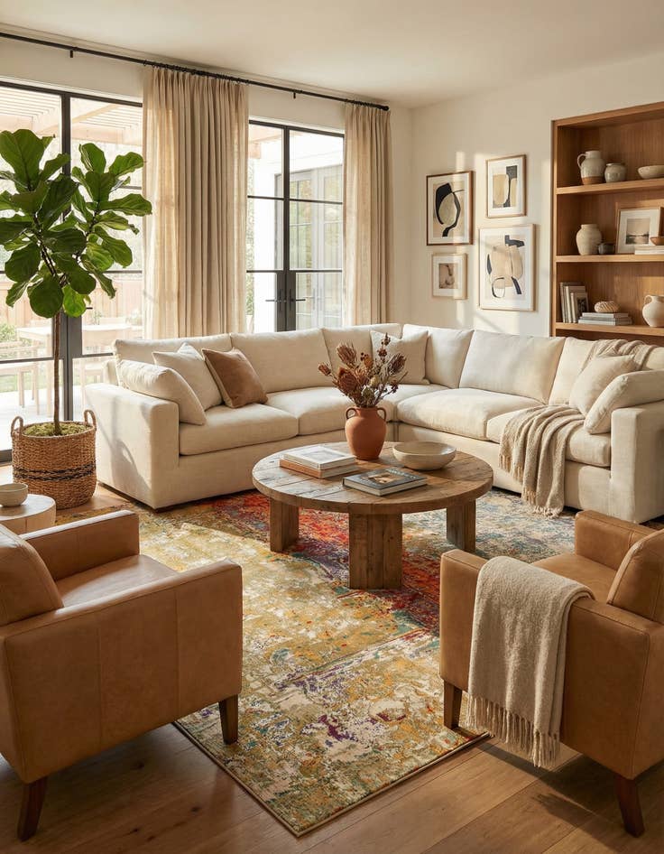 Detail image of 12' x 12'  Washable Modern Indoor / Outdoor Square Rug