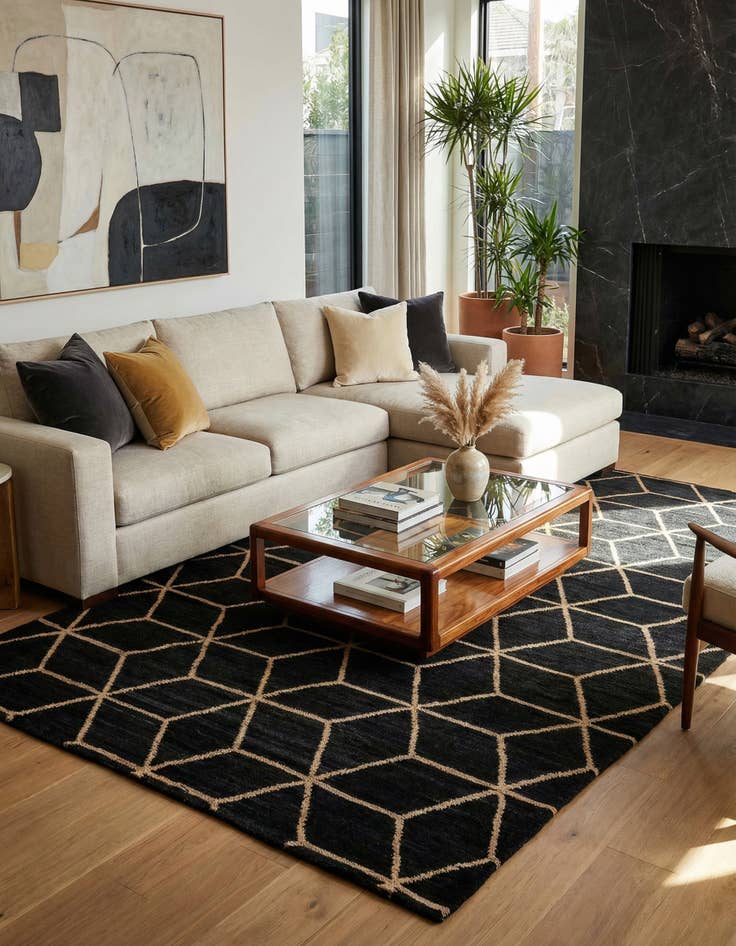 Detail image of 6' 5 x 9' 9  Hand Knotted Darya Wool Rug