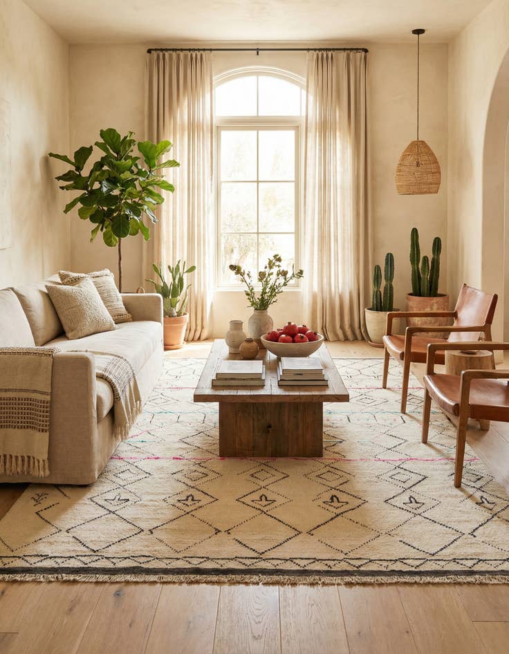 Detail image of  9' 11 x 15'  Hand Knotted Moroccan Wool Rug