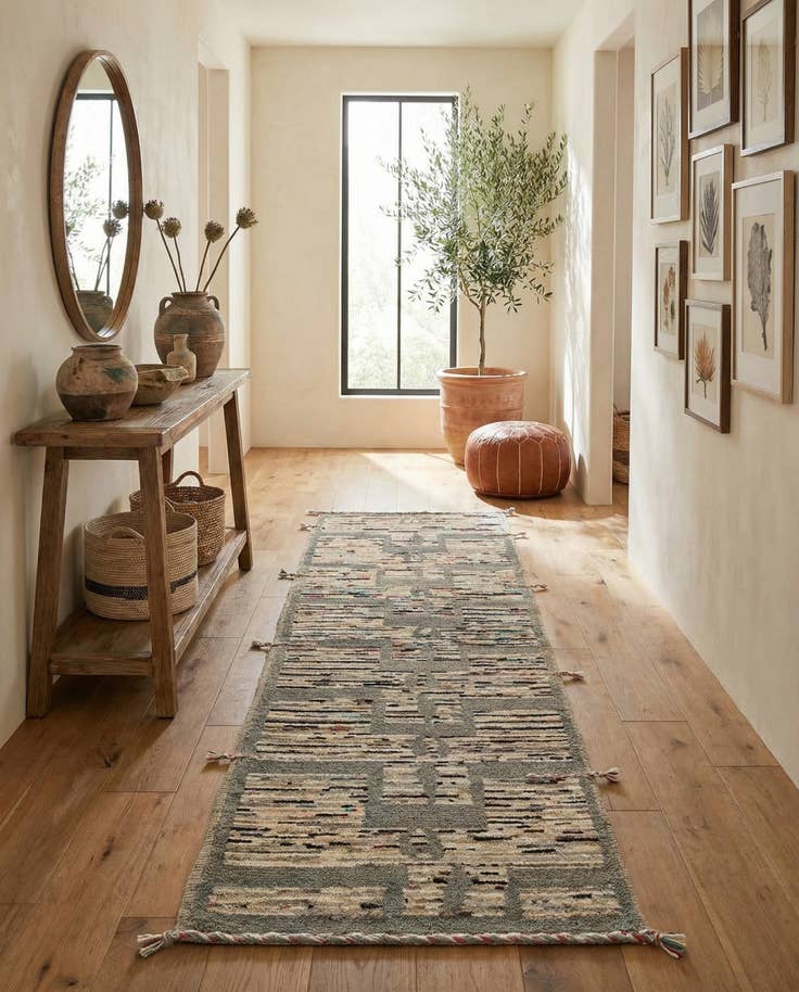 Detail image of 2' 9 x 10' Hand Knotted Moroccan Wool Runner Rug