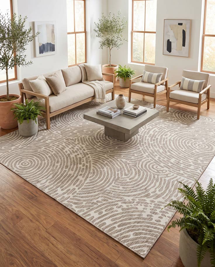 Detail image of 10' x 10' Easy-Clean Modern Indoor / Outdoor Square Rug