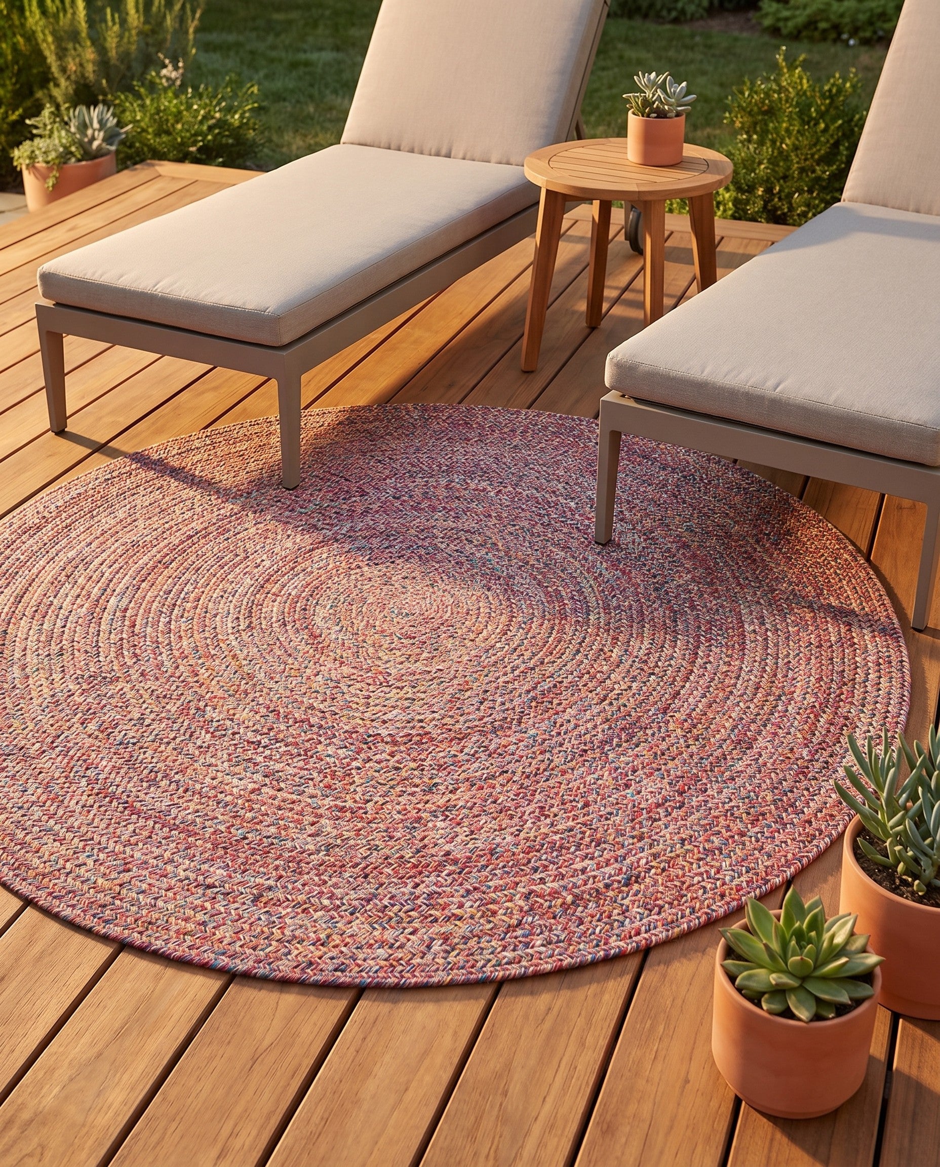 5' 3 x 5' 3 Easy-Clean Eco Verse Washable Indoor / Outdoor Round Rug