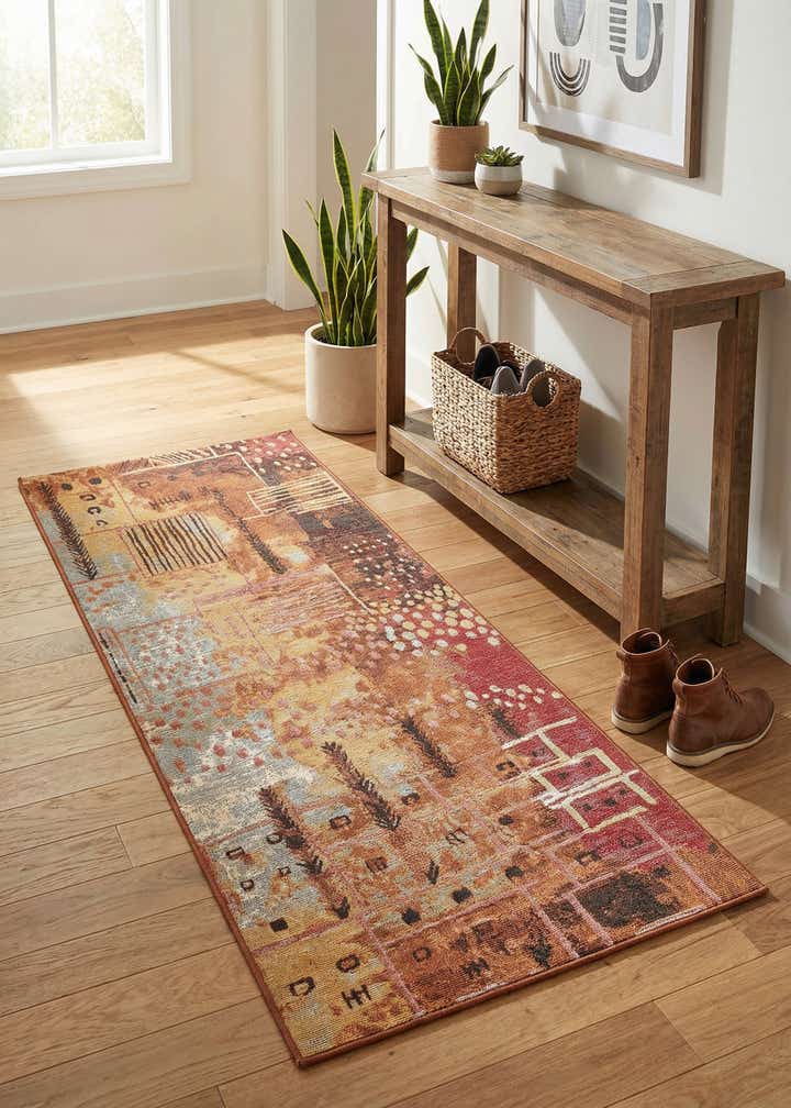 2' 7 x 5' 3 Easy-Clean Modern Indoor / Outdoor Runner Rug