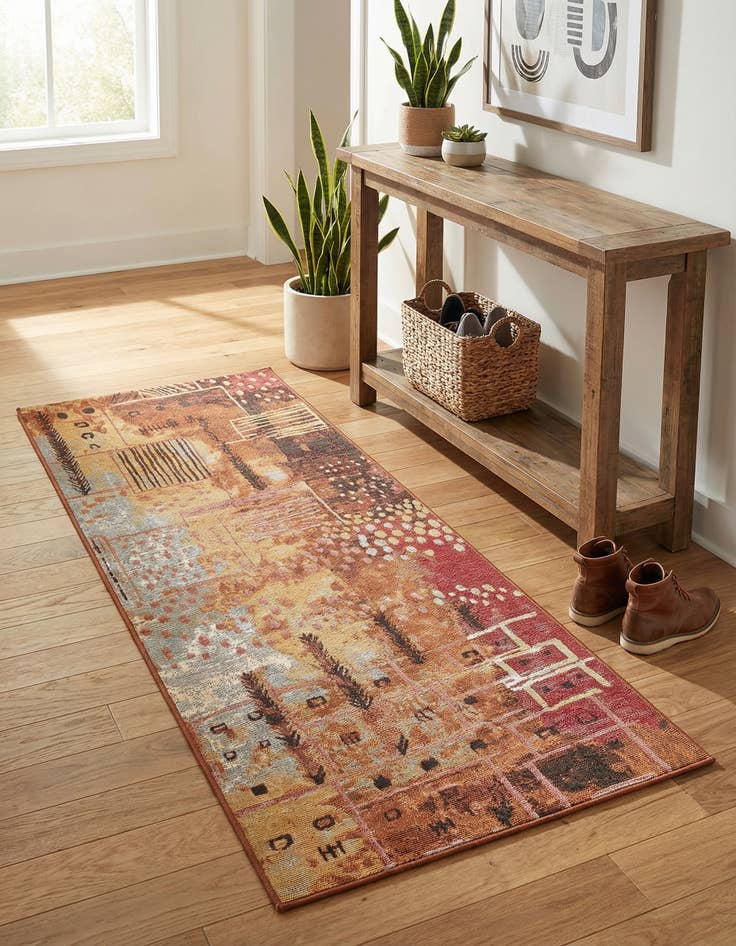 Detail image of 2' 7 x 5' 3  Washable Modern Indoor / Outdoor Runner Rug