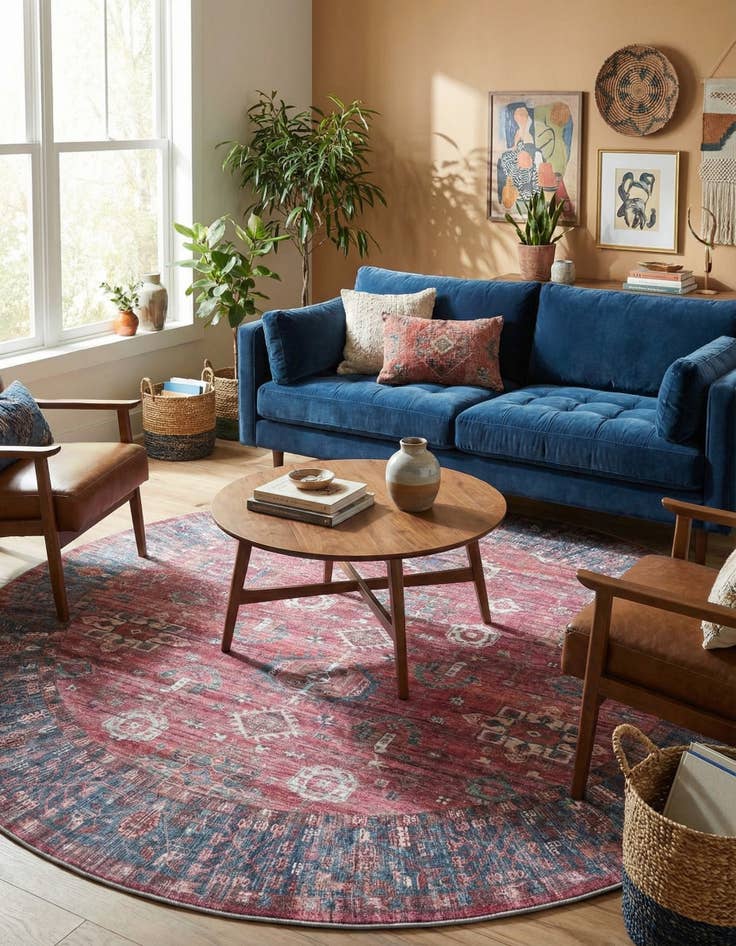 Detail image of 10' 6 x 10' 6  Washable Maahru Round Rug