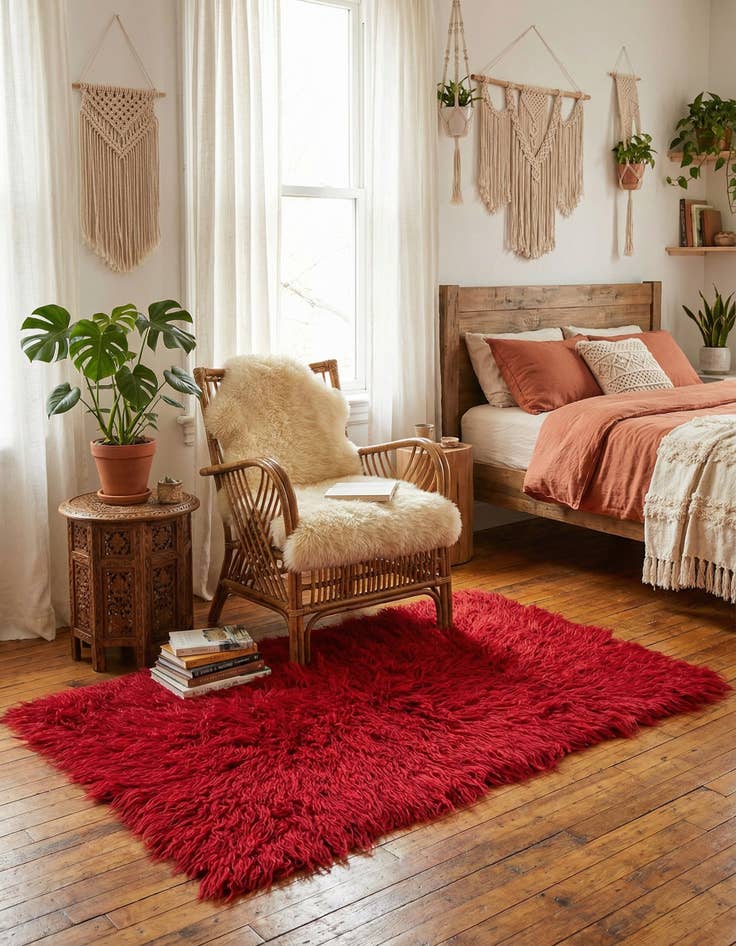 Detail image of 2' 5 x 4' 6  Hand Knotted Moroccan Wool Rug