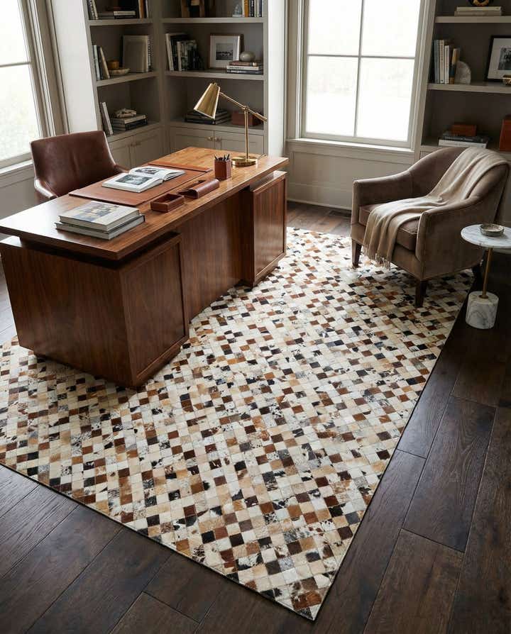 8' x 10' Cowhide Leather Rug