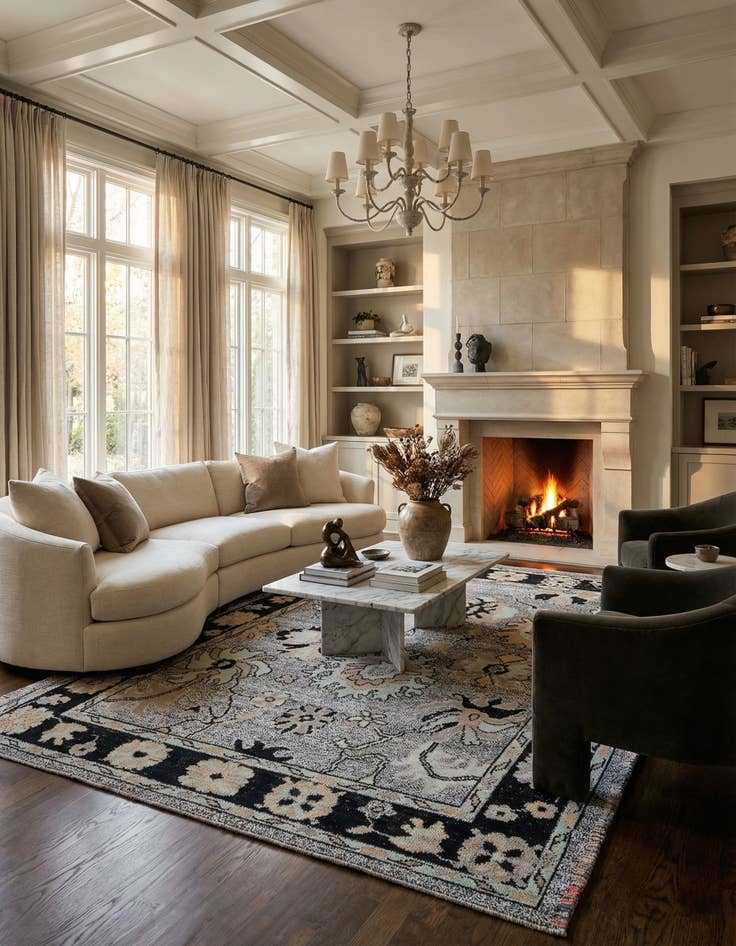 Detail image of  9' 3 x 11' 9  Hand Knotted Oushak Wool Rug