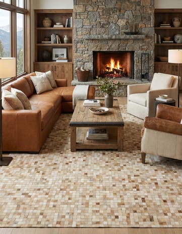 8' 1 x 9' 11 Cowhide - Patchwork Rug