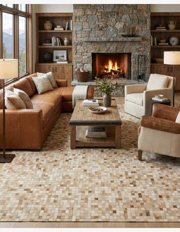 8' 1 x 9' 11 Cowhide - Patchwork Rug