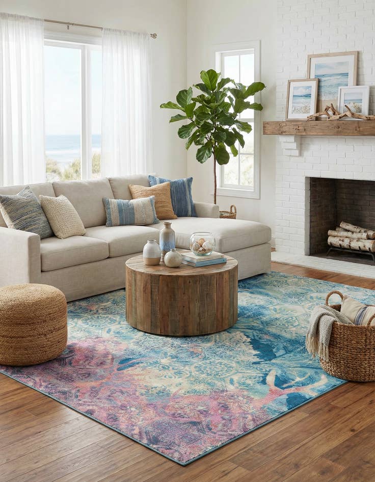 Detail image of  10' x 12'  Washable Coastal Indoor / Outdoor Rug