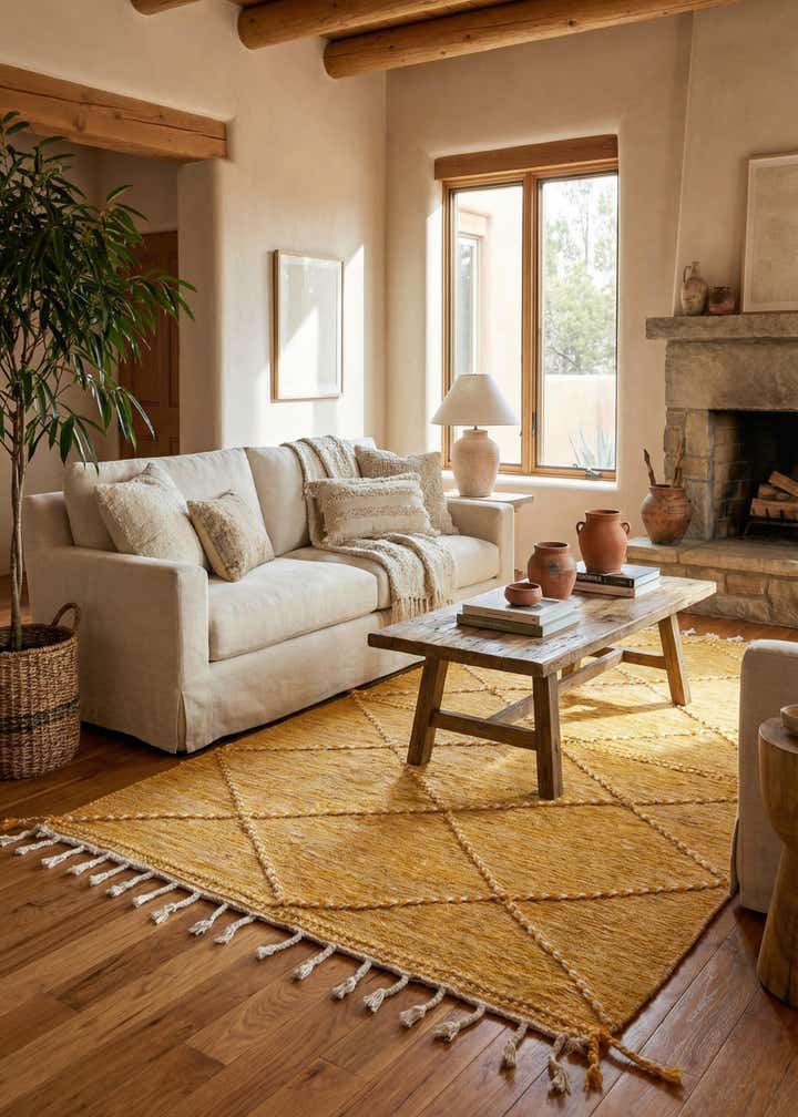 6' x 9' 8 Hand Knotted Moroccan Wool Rug