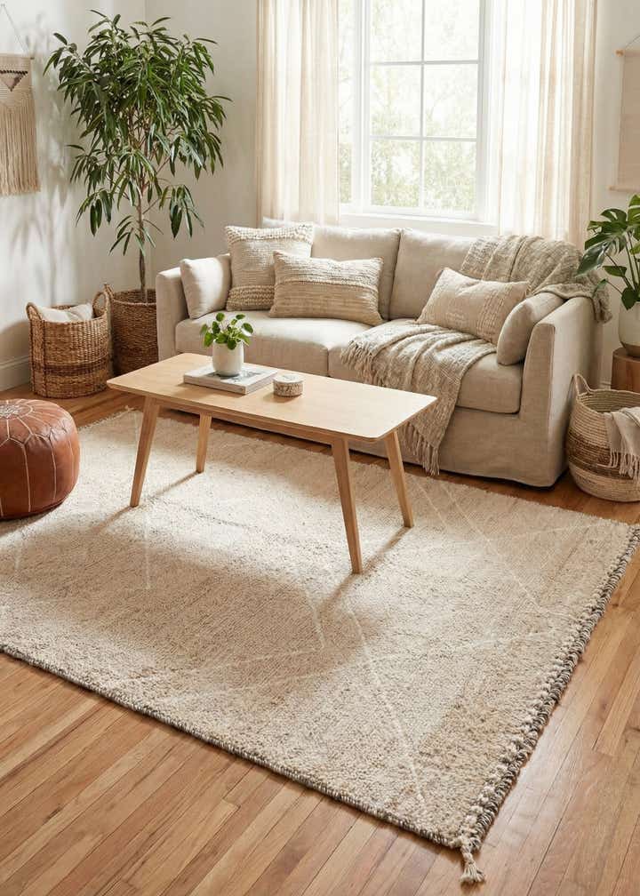 4' 2 x 6' 2 Hand Knotted Moroccan Wool Rug