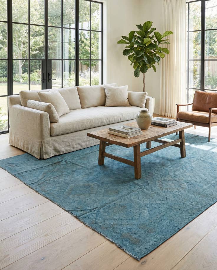 Detail image of 8' 1 x 9' 8 Hand Woven Kilim Modern Wool Rug