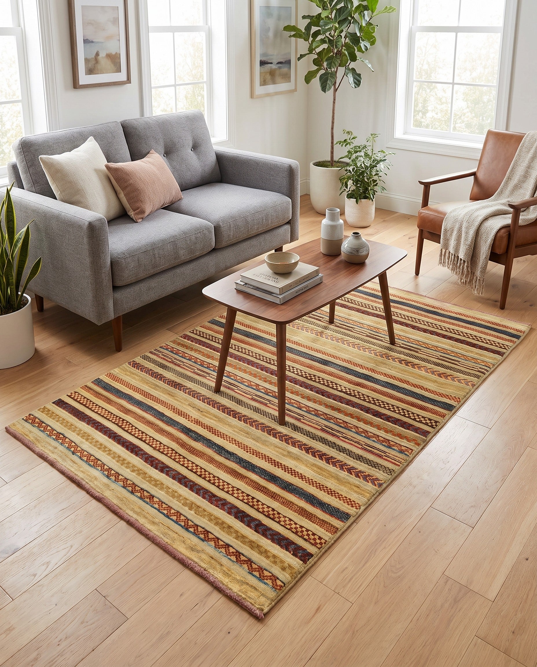 4' x 5' 9 Hand Knotted Modern Ziegler Rug