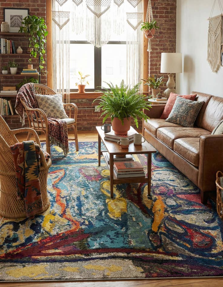 Detail image of 7' x 10'  Washable Haerfest Rug