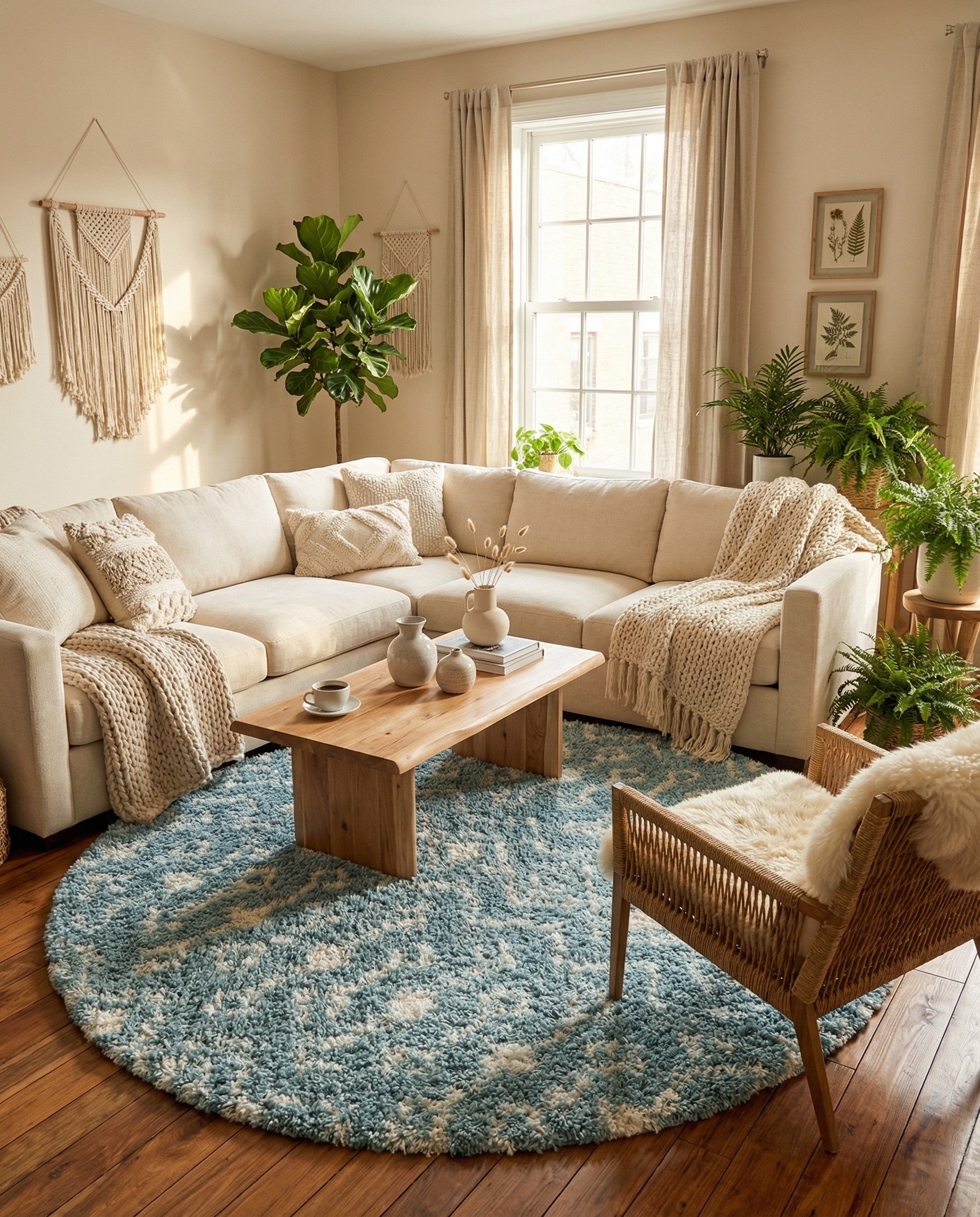  10' x 10' Moroccan Trellis Shag Round Rug