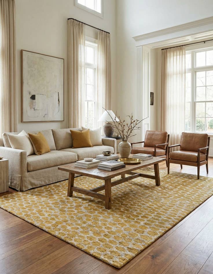 Detail image of 6' 1 x 9' 1  Hand Knotted Darya Wool Rug