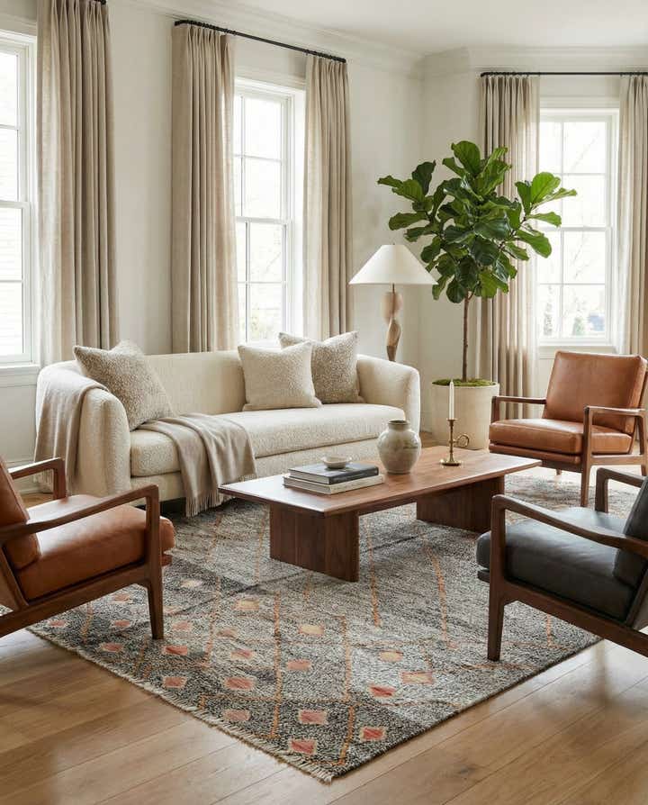 7' 3 x 9' 1 Hand Woven Kilim Modern Wool Rug