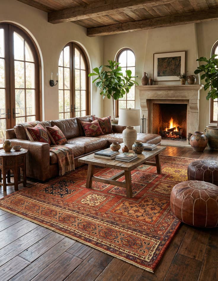 Detail image of  4' 10 x 6' 7 Luribaft Wool Rug