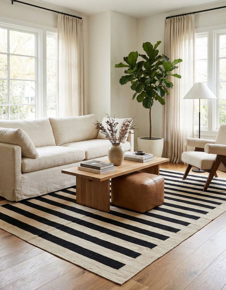 Detail image of 5' 6 x 7' 10  Hand Woven Kilim Modern Wool Rug