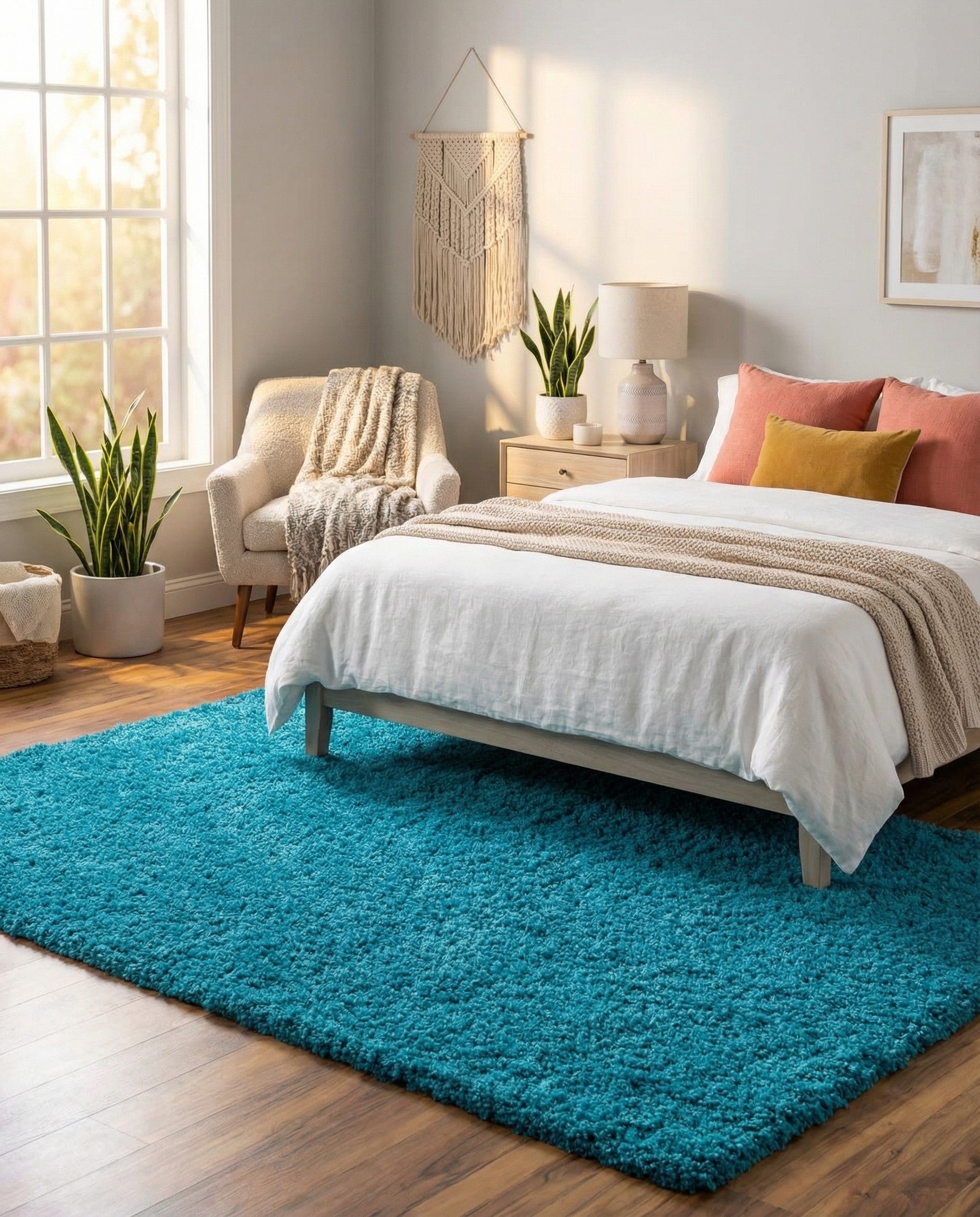  6' x 9' Solid Shag Rug