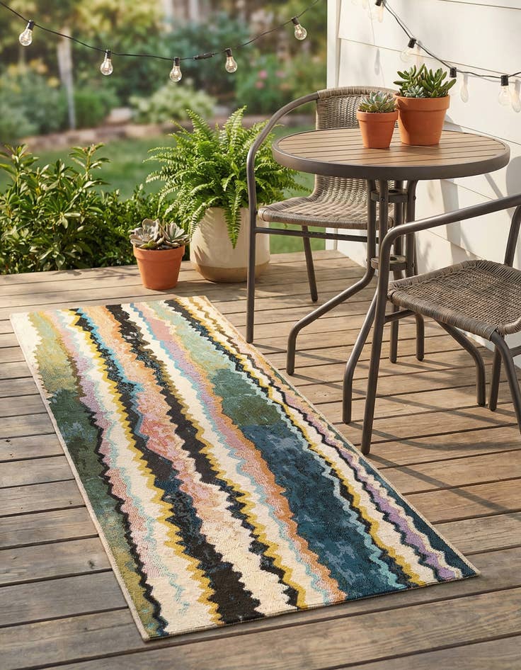 Detail image of 2' x 5'  Washable Modern Indoor / Outdoor Runner Rug
