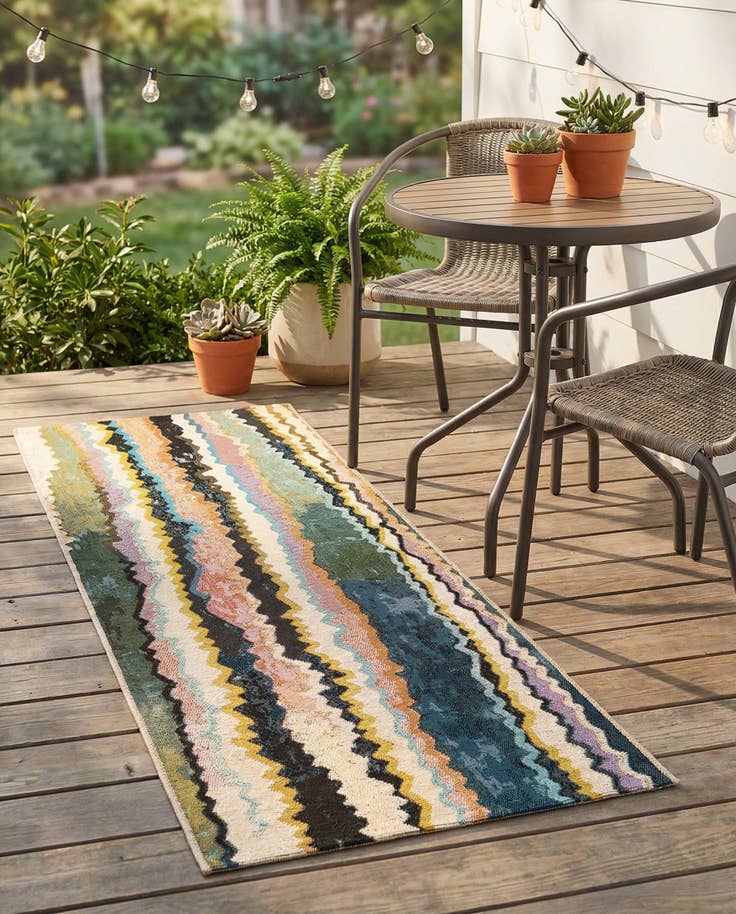Detail image of 2' x 5' Easy-Clean Modern Indoor / Outdoor Runner Rug