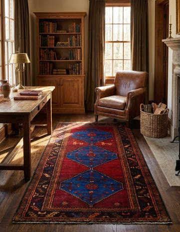 4' 1 x 7' 6 Hamedan Wool Rug